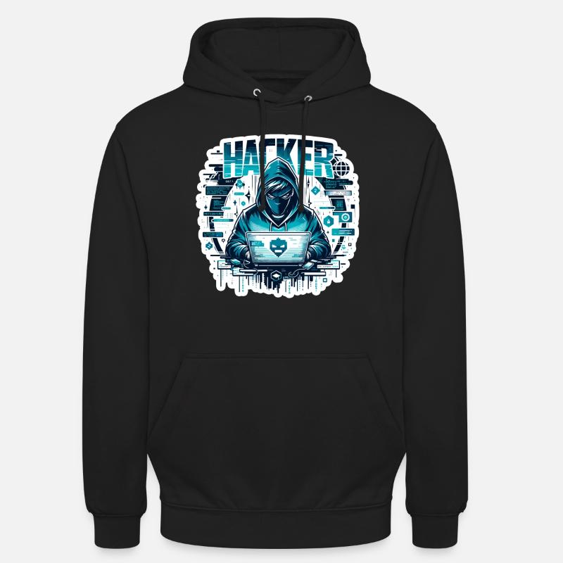 Hacker - Illustration - Sweat-shirt à capuche unisexe - noir