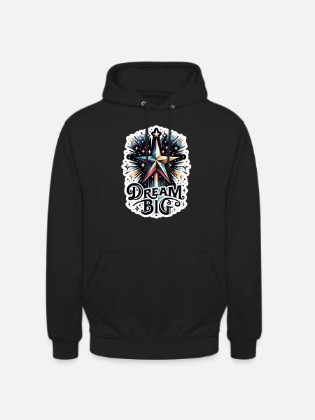 Dream Big - Shooting Star Illustration - Unisex Hoodie - black
