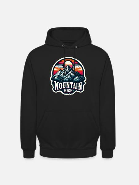Mountain High - Berg Illustration - Unisex Hoodie - black