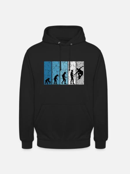 Skateboarder Skateboard Skater Skate Evolution - Unisex Hoodie - black