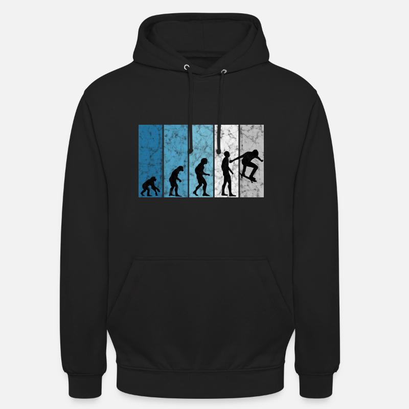 Skateboarder Skateboard Skater Evolution Skateing - Sweat-shirt à capuche unisexe - noir