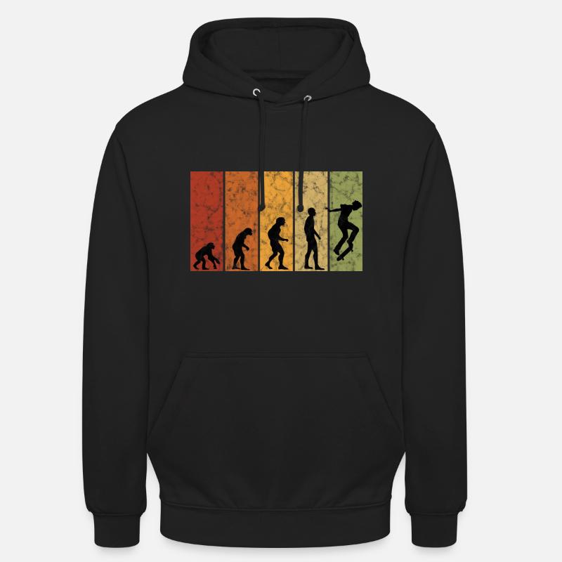 Evolution Skateboarder Skateboard Skater Skate - Sweat-shirt à capuche unisexe - noir