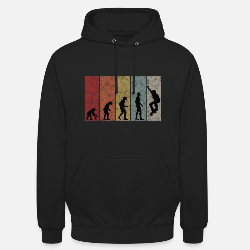 Evolution Skateboarder Skateboard Skater Skate - Sweat-shirt à capuche unisexe - noir