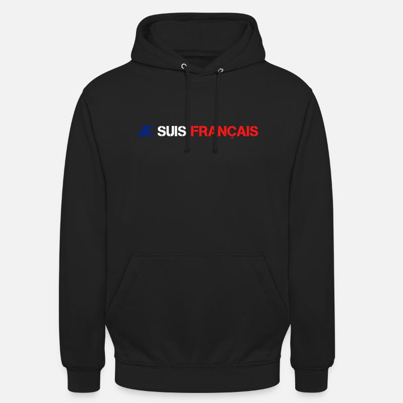 je suis français - Sweat-shirt à capuche unisexe - noir
