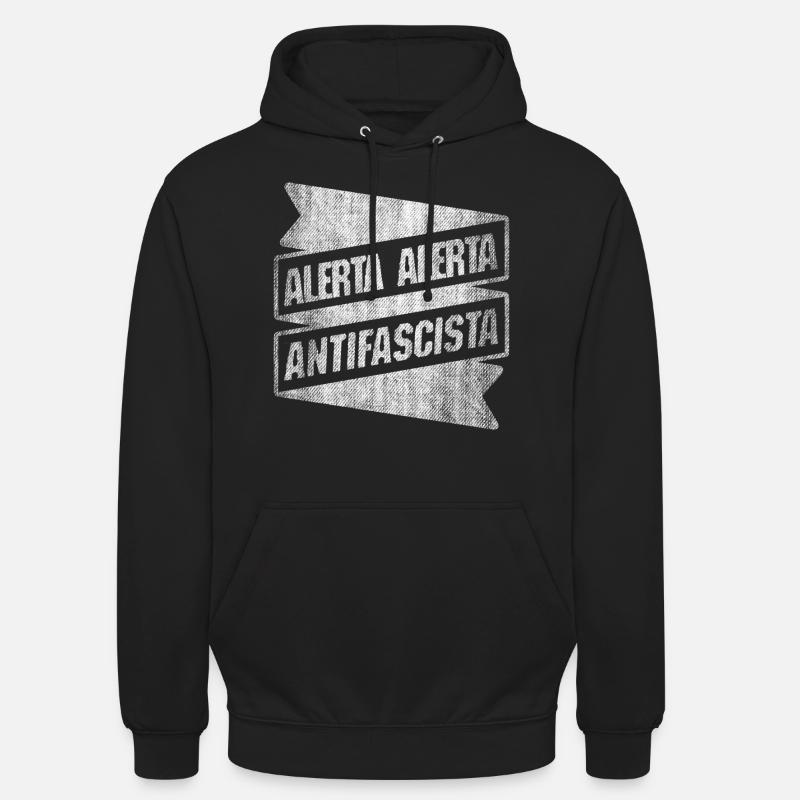 ALERTA ALERTA ANtiFAscIsTA ANTIFA - Sweat-shirt à capuche unisexe - noir