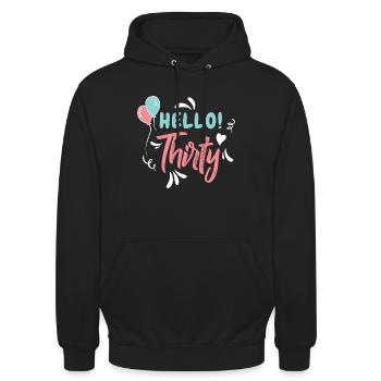 30th birthday - Unisex Hoodie - black - Front - Alina (178cm) & Michal (187cm)