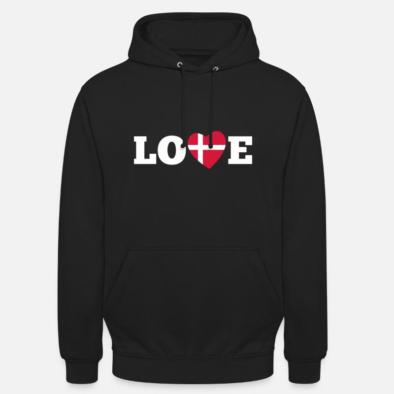Love Danemark - Sweat-shirt à capuche unisexe - noir