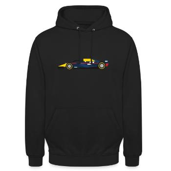 Rennauto Formel Eins 1 F Red Max Weltmeister Bull - Unisex Hoodie - Schwarz - Vorne - Alina (178cm) & Michal (187cm)