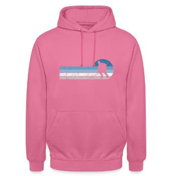 Hockey sur glace Hockey sur glace Patins rétro Puck Ice - Sweat-shirt à capuche unisexe - rose - Devant - Alina (178cm) & Michal (187cm)