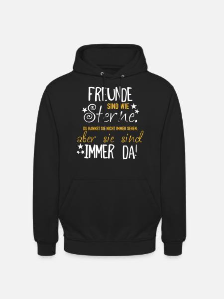 Freunde sind wie Sterne - Unisex Hoodie - Schwarz
