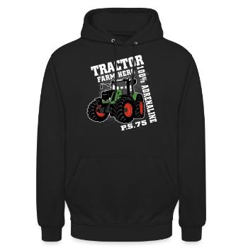 Tractor - tug - farmer - farmer - Unisex Hoodie - black - Front - Alina (178cm) & Michal (187cm)