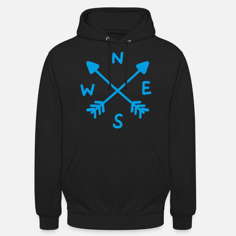 Compass Sketch - Unisex Hoodie - black