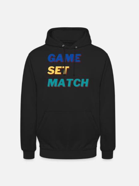 Game Set Match - Retro Slogan - Unisex Hoodie - black