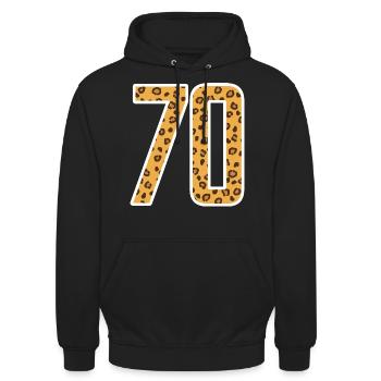 70 years 70s gift idea birthday - Unisex Hoodie - black - Front - Alina (178cm) & Michal (187cm)