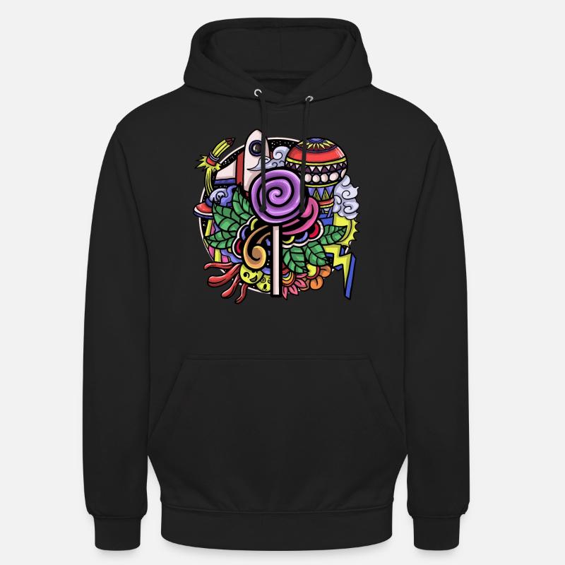 Hippy - Felpa con cappuccio unisex - nero