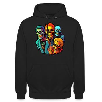 Halloween Funny Zombie Apocalypse - Unisex Hoodie - Schwarz - Vorne - Alina (178cm) & Michal (187cm)