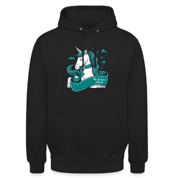 Plus de silence, licorne, agression sexuelle Awarenes - Sweat-shirt à capuche unisexe - noir - Devant - Alina (178cm) & Michal (187cm)