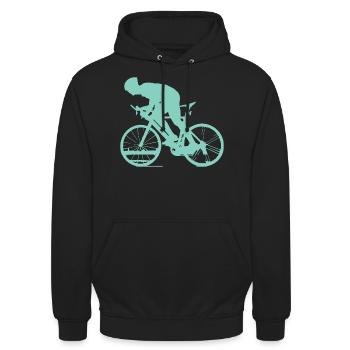 Cycling - Turquoise - Unisex Hoodie - black - Front - Alina (178cm) & Michal (187cm)