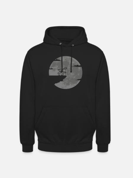 Achterbahn Geschenkidee Vollmond Freizeitparks - Unisex Hoodie - Schwarz