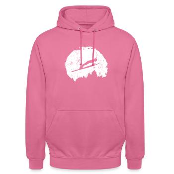 Skispringen Skispringer Skisprung Skisprungschanze - Unisex Hoodie - Pink - Vorne - Alina (178cm) & Michal (187cm)