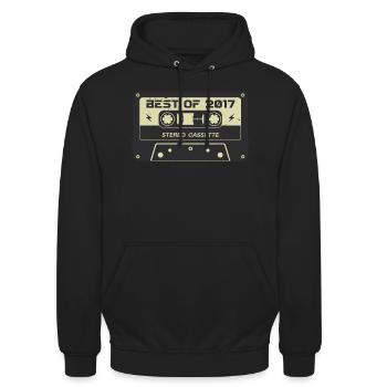 Cassette rétro 2017 millésime 2017 anniversaire 2017 - Sweat-shirt à capuche unisexe - noir - Devant - Alina (178cm) & Michal (187cm)