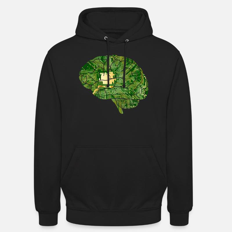 Brain - Computer Board - Artificial Intelligence - Unisex Hoodie - black