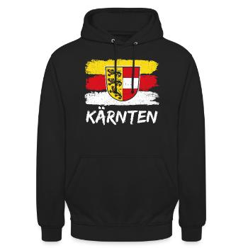 Carinthia Austria Flag Coat of Arms Lion - Unisex Hoodie - black - Front - Alina (178cm) & Michal (187cm)