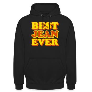 Funny gift with first name Jean - Unisex Hoodie - black - Front - Alina (178cm) & Michal (187cm)