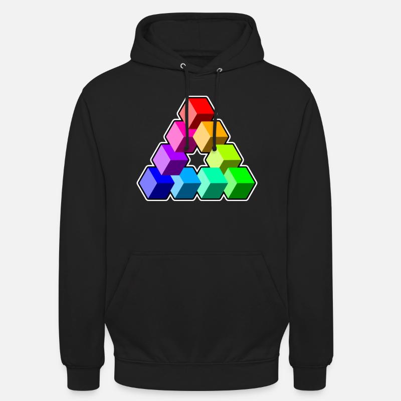 Triangle Colored Cubes - Unisex Hoodie - black
