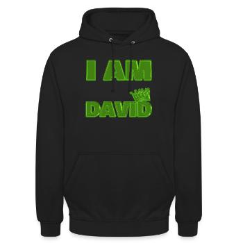 Nom du roi David - Sweat-shirt à capuche unisexe - noir - Devant - Alina (178cm) & Michal (187cm)