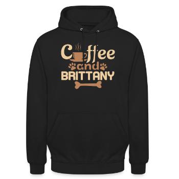 coffe and Brittany pet lover - Unisex Hoodie - black - Front - Alina (178cm) & Michal (187cm)