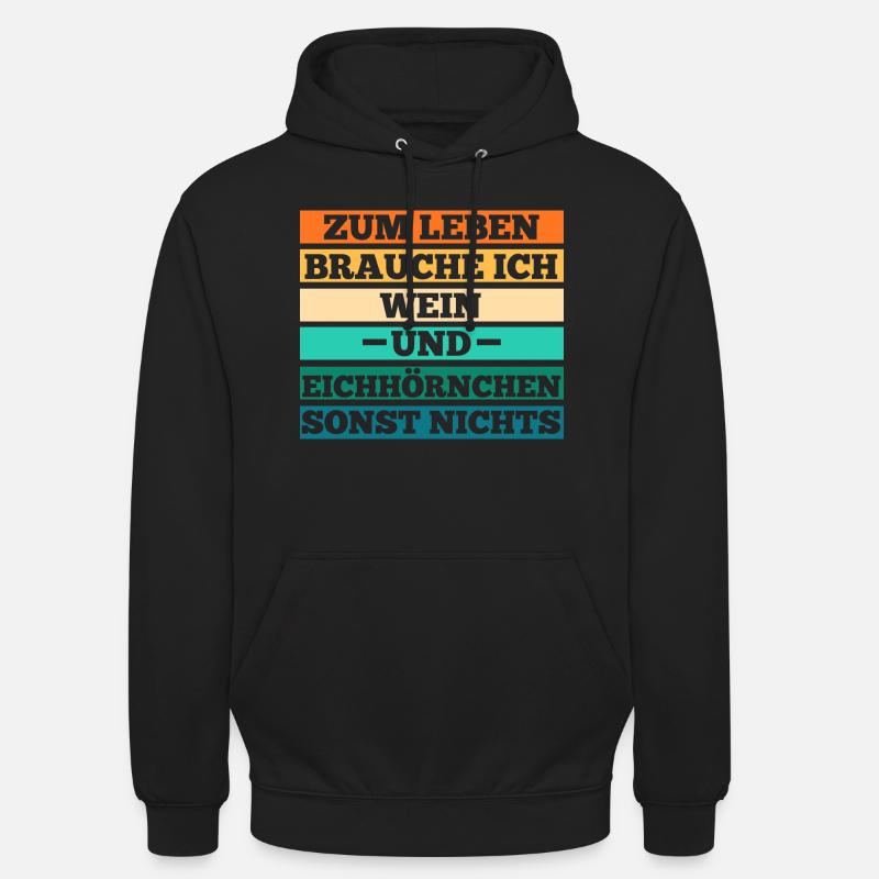 Wein Eichhörnchen - Unisex Hoodie - Schwarz