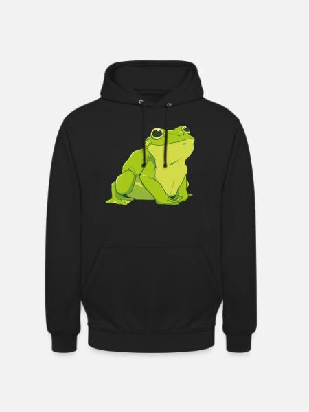 Happy Green Frog - Unisex Hoodie - black