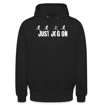 Joggen - Unisex Hoodie - Schwarz - Vorne - Alina (178cm) & Michal (187cm)