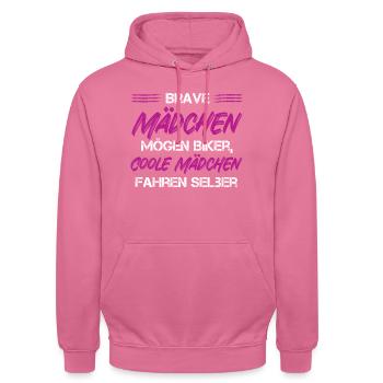 Brave Mädchen – Erobern die Straße - Unisex Hoodie - Pink - Vorne - Alina (178cm) & Michal (187cm)