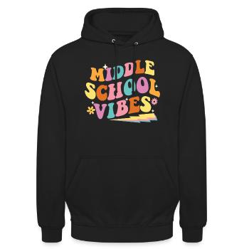 Middle School Vibes - Teacher Student School - Unisex Hoodie - black - Front - Alina (178cm) & Michal (187cm)