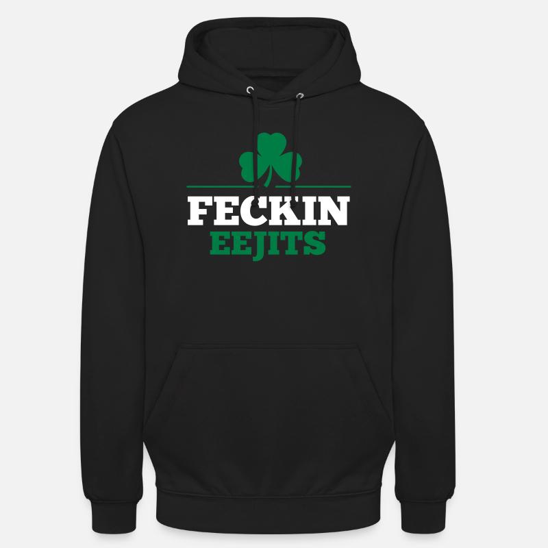 EEJITS DE FECKIN - Sweat-shirt à capuche unisexe - noir