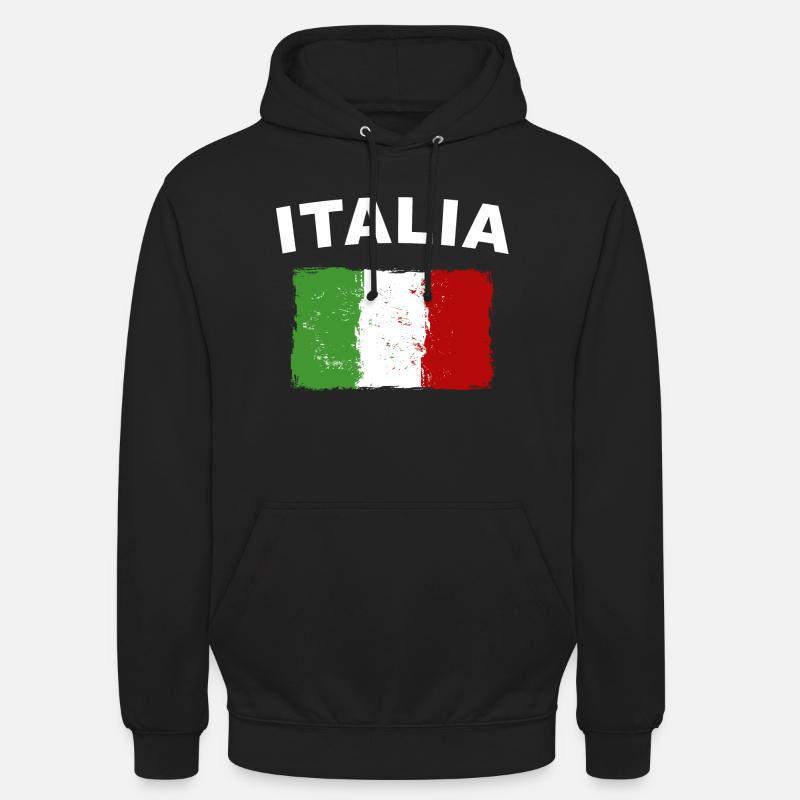 Drapeau italien - Sweat-shirt à capuche unisexe - noir