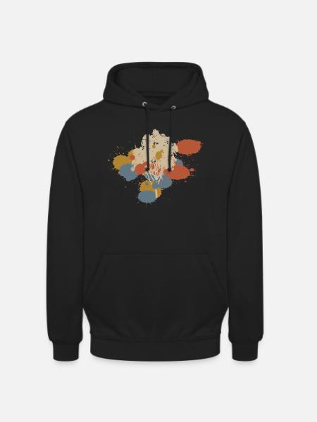 Baum Wald Bunt Natur Retro - Unisex Hoodie - Schwarz