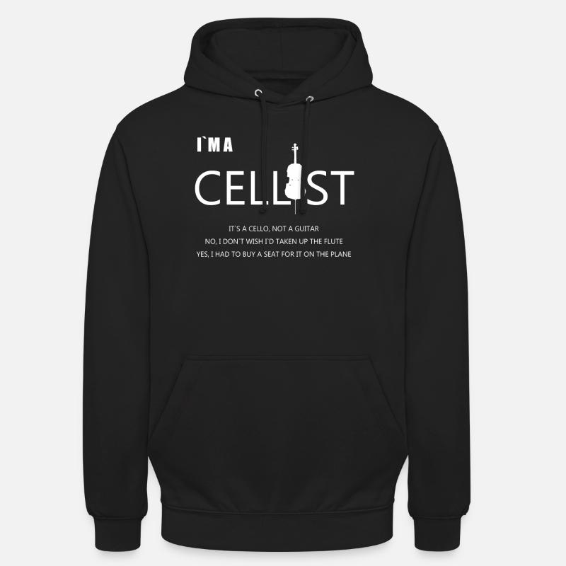 violoncelle - Sweat-shirt à capuche unisexe - noir
