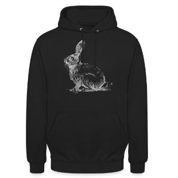 Osterhase - Unisex Hoodie - Schwarz - Vorne - Alina (178cm) & Michal (187cm)