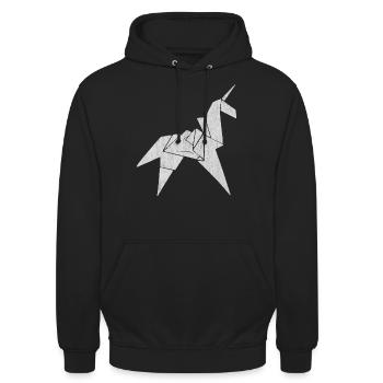 Licornes, Licorne - Sweat-shirt à capuche unisexe - noir - Devant - Alina (178cm) & Michal (187cm)