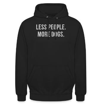 Chien, chiens d'amour, amoureux de chien, amoureux de chien - Sweat-shirt à capuche unisexe - noir - Devant - Alina (178cm) & Michal (187cm)