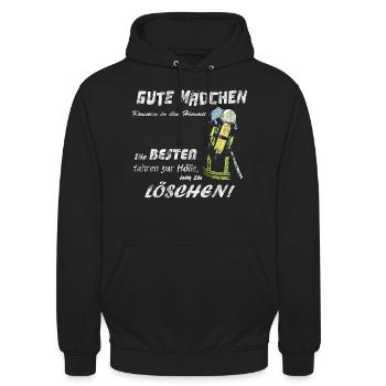 Feuerwehrfrau Hobby Freiwillige Feuerwehr - Unisex Hoodie - Schwarz - Vorne - Alina (178cm) & Michal (187cm)
