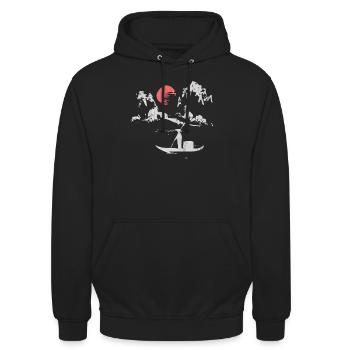 Japan, Japanese, Anime, Japanese, Anime, kanji, ma - Unisex Hoodie - black - Front - Alina (178cm) & Michal (187cm)