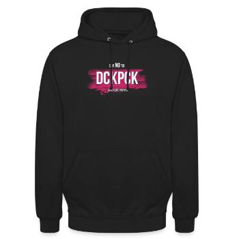 No DCKPCK - Unisex Hoodie - Schwarz - Vorne - Alina (178cm) & Michal (187cm)