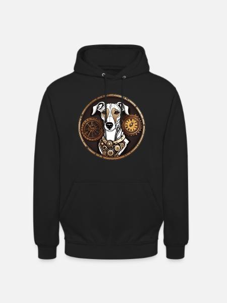 Steampunk Whippet Dog - Unisex Hoodie - black