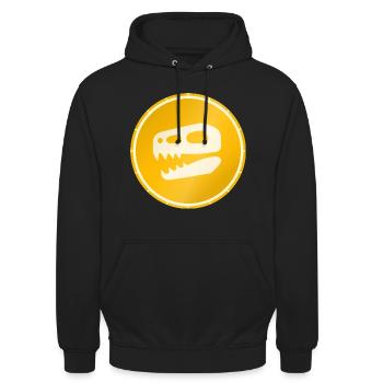Golden Dinosaur Skull - Unisex Hoodie - black - Front - Alina (178cm) & Michal (187cm)