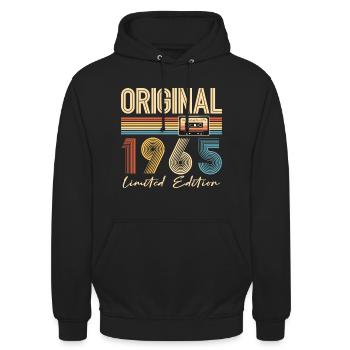 60e anniversaire 60 ans original 1965 - Sweat-shirt à capuche unisexe - noir - Devant - Alina (178cm) & Michal (187cm)