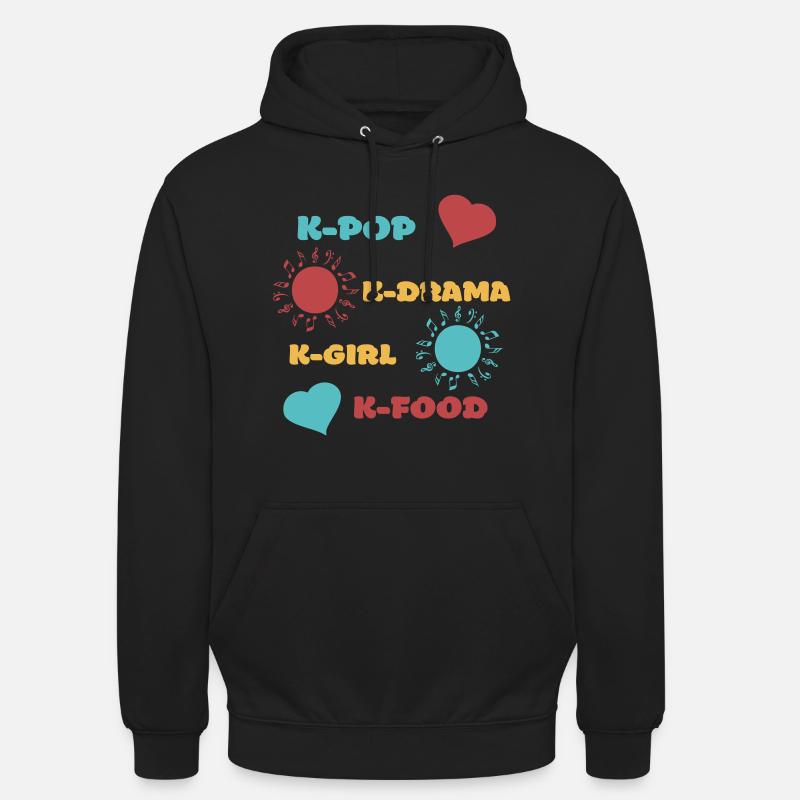 K-pop k-drama 3 farger tilpasset - Unisex-hettegenser - svart